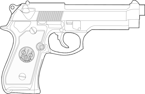 Beretta Handgun Coloring Page